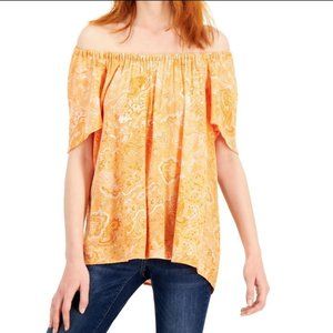 NWT Michael Kors Short Sleeve Nectarine Colored Blouse Size XL